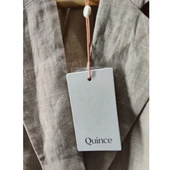 NWT QUINCE 100% European Linen Structured Blazer Jacket Flax Small - Picture 10 of 12